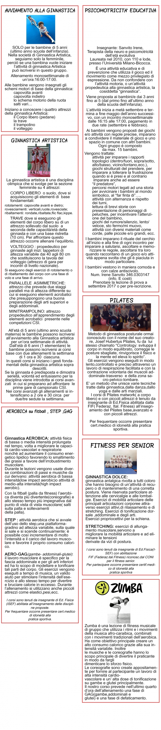 Attività Sportiva Ginnastica Finalizzata alla Salute ed al Fitness - Ginnastica Bernate 2016 a.s.d.